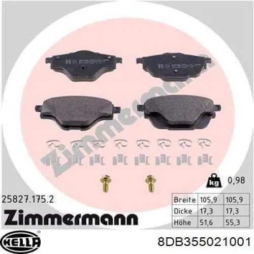 Купить ADP154252 Blue Print Колодки тормозные задние, дисковые