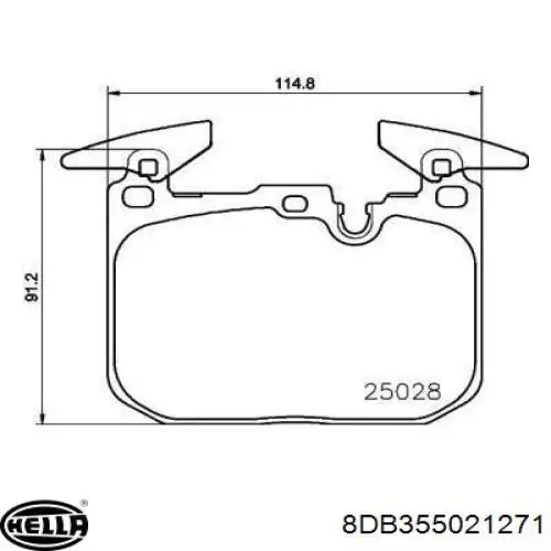 Передние тормозные колодки 8DB355021271 HELLA