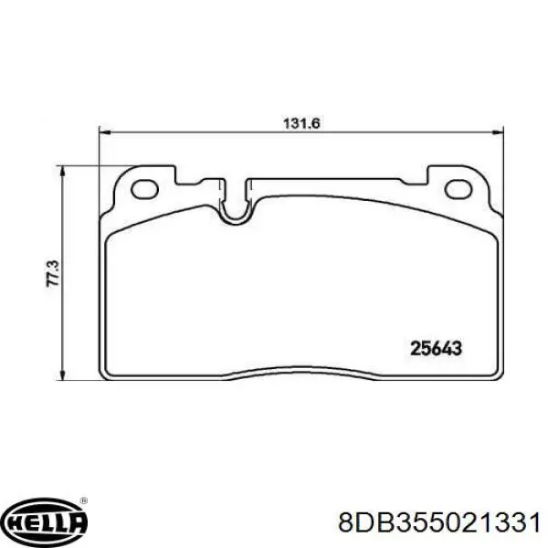 Передние тормозные колодки 8DB355021331 HELLA