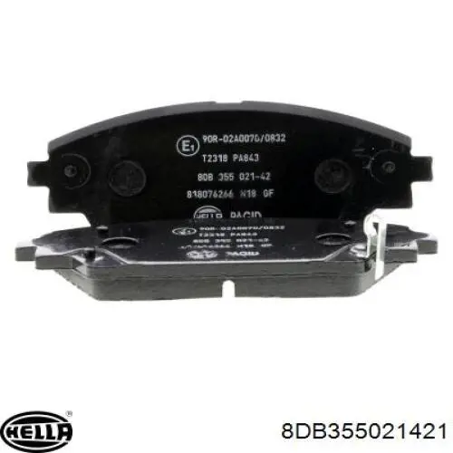 Передние тормозные колодки 8DB355021421 HELLA