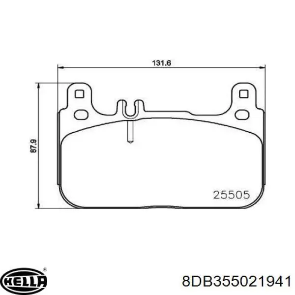 8DB355021941 HELLA sapatas do freio traseiras de disco