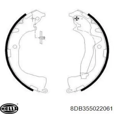 Задние барабанные колодки 8DB355022061 HELLA