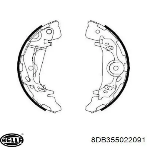 Задние барабанные колодки 8DB355022091 HELLA