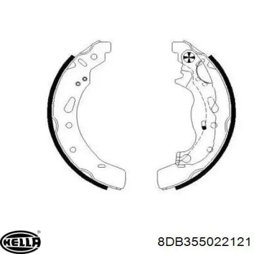 Задние барабанные колодки 8DB355022121 HELLA