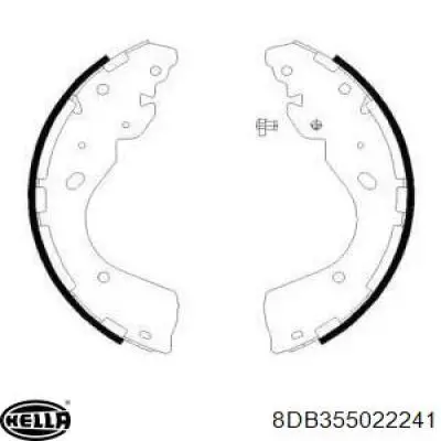 Задние барабанные колодки 8DB355022241 HELLA