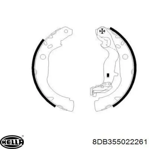 Задние барабанные колодки 8DB355022261 HELLA