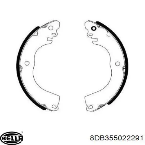 Задние барабанные колодки 8DB355022291 HELLA