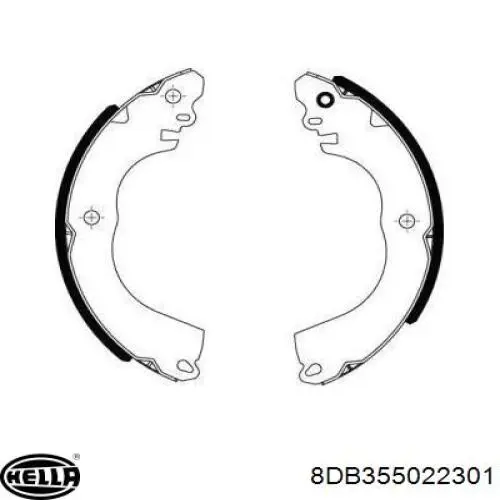 Задние барабанные колодки 8DB355022301 HELLA