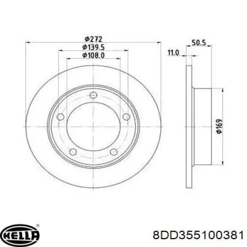 Передние тормозные диски 8DD355100381 HELLA