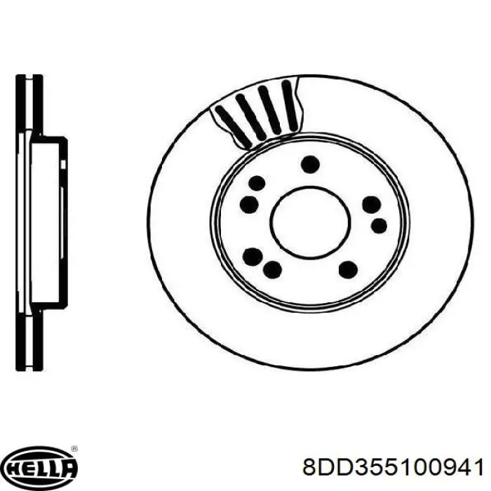 8DD355100941 HELLA диск тормозной передний