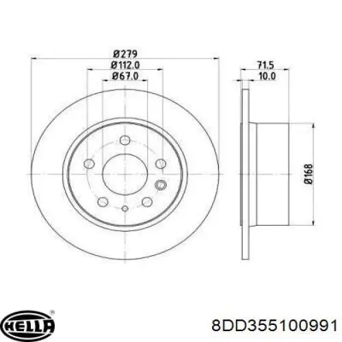 Тормозные диски 8DD355100991 HELLA