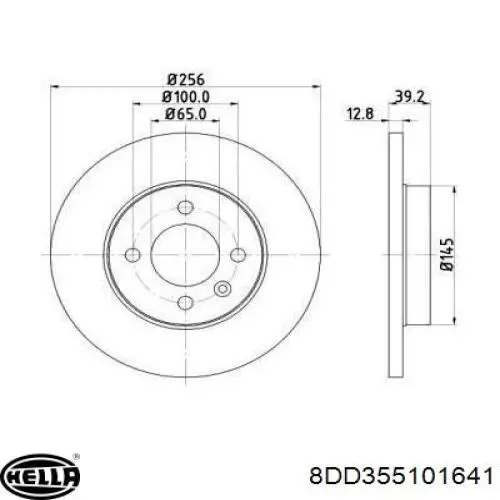 8DD355101641 HELLA диск тормозной передний