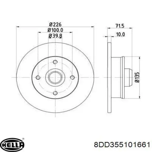 Тормозные диски 8DD355101661 HELLA