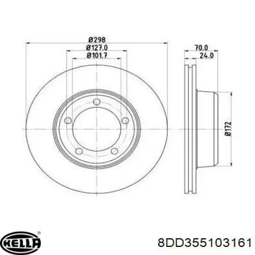 Передние тормозные диски 8DD355103161 HELLA