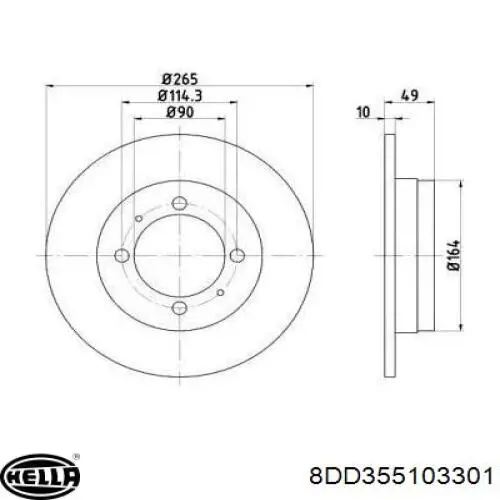 Тормозные диски 8DD355103301 HELLA