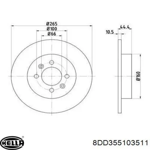 Тормозные диски 8DD355103511 HELLA