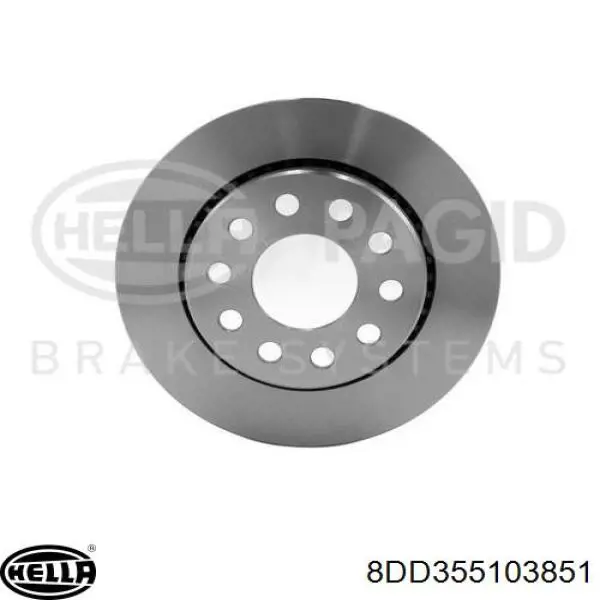 Disco de freno trasero 8DD355103851 HELLA