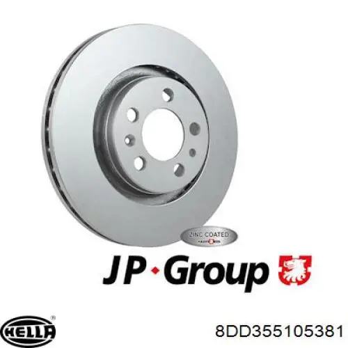 Передние тормозные диски 8DD355105381 HELLA