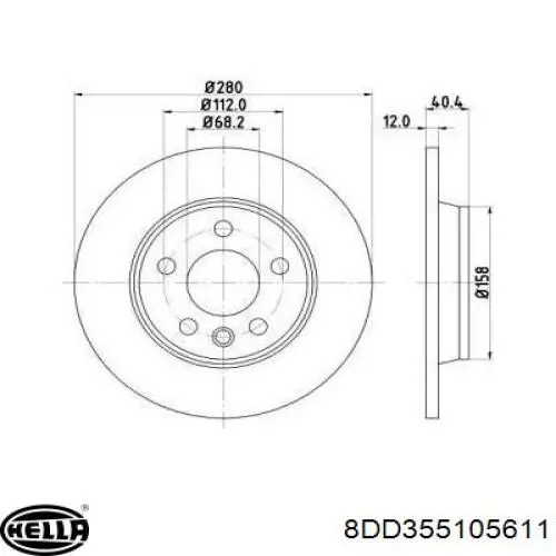 8DD355105611 HELLA диск тормозной задний