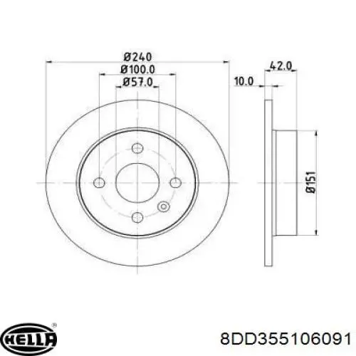 Тормозные диски 8DD355106091 HELLA