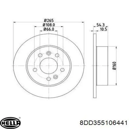 Тормозные диски 8DD355106441 HELLA