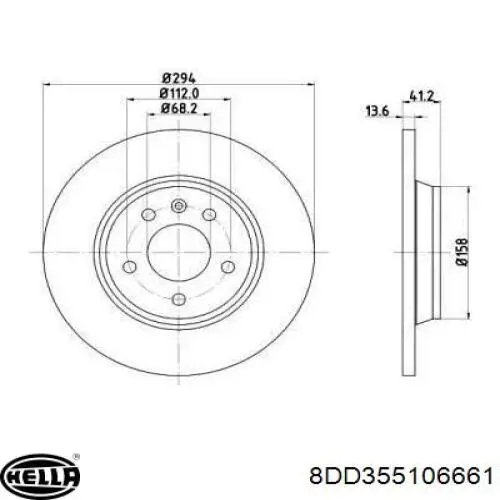 Тормозные диски 8DD355106661 HELLA