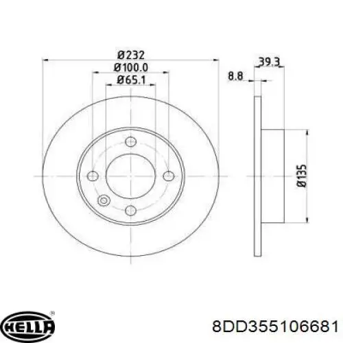 Тормозные диски 8DD355106681 HELLA