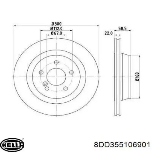 Тормозные диски 8DD355106901 HELLA