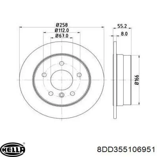 Тормозные диски 8DD355106951 HELLA