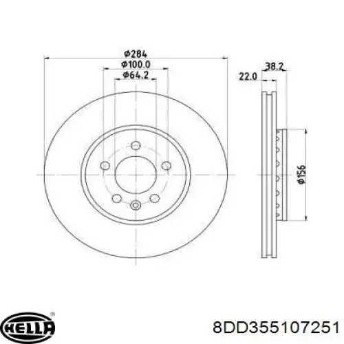 8DD355107251 HELLA диск тормозной передний