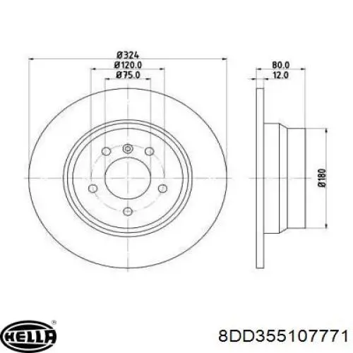 Тормозные диски 8DD355107771 HELLA