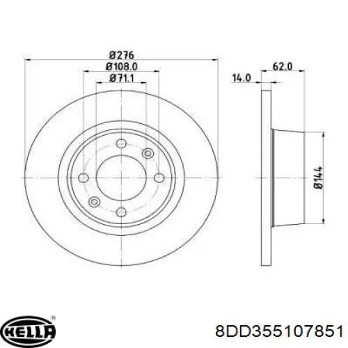 Тормозные диски 8DD355107851 HELLA