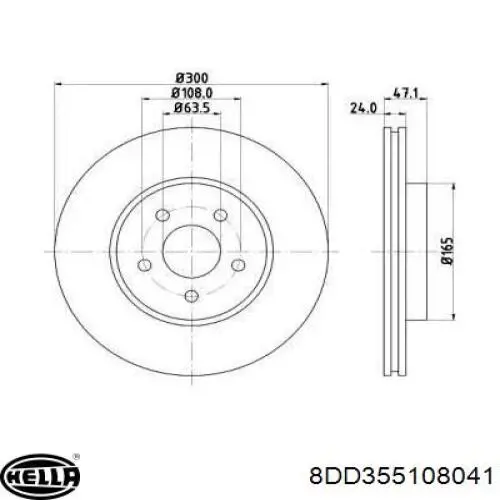 Передние тормозные диски 8DD355108041 HELLA