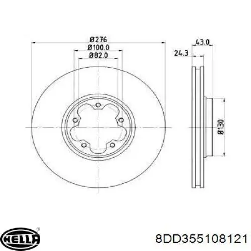 8DD355108121 HELLA диск тормозной передний