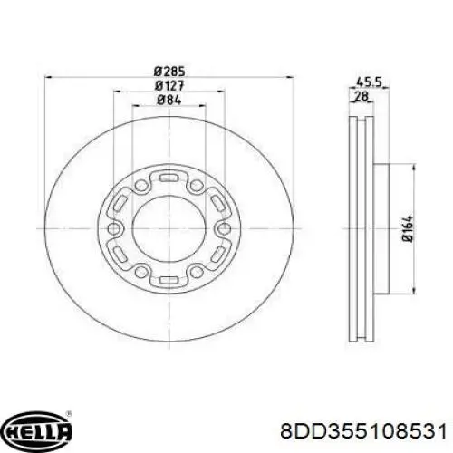 Передние тормозные диски 8DD355108531 HELLA