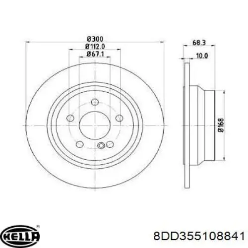 Тормозные диски 8DD355108841 HELLA