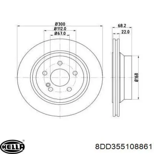 8DD355108861 HELLA диск тормозной задний