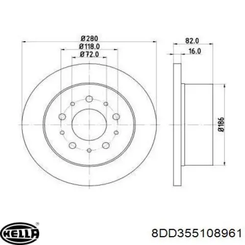 Тормозные диски 8DD355108961 HELLA