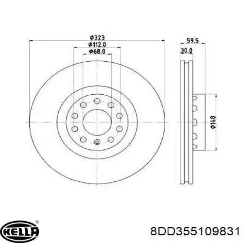 8DD355109831 HELLA диск тормозной передний