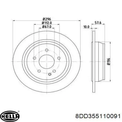 Тормозные диски 8DD355110091 HELLA