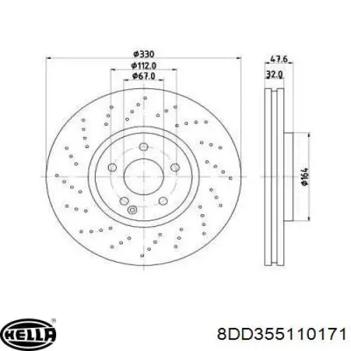 8DD355110171 HELLA диск тормозной передний