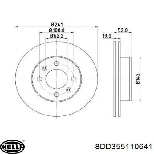 Передние тормозные диски 8DD355110641 HELLA