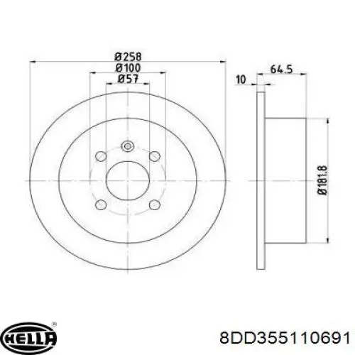 Тормозные диски 8DD355110691 HELLA