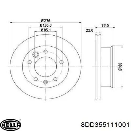 Передние тормозные диски 8DD355111001 HELLA