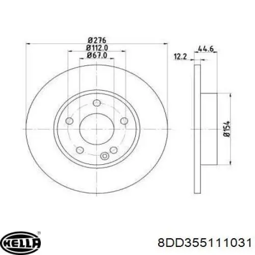 Передние тормозные диски 8DD355111031 HELLA