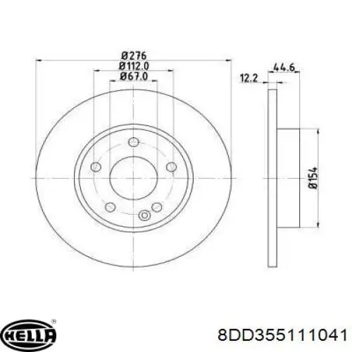 8DD355111041 HELLA диск тормозной передний
