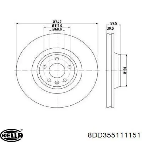 8DD355111151 HELLA диск тормозной передний