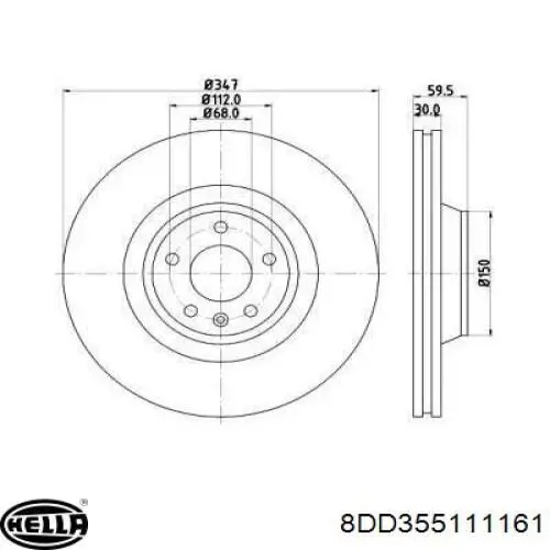 8DD355111161 HELLA диск тормозной передний