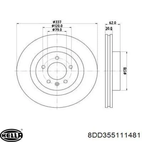 8DD355111481 HELLA диск тормозной передний