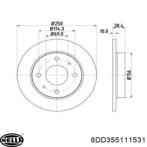 Тормозные диски 8DD355111531 HELLA